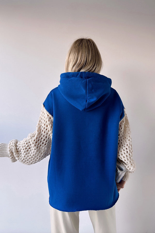 Elegant Hooded Knit Sweatshirt