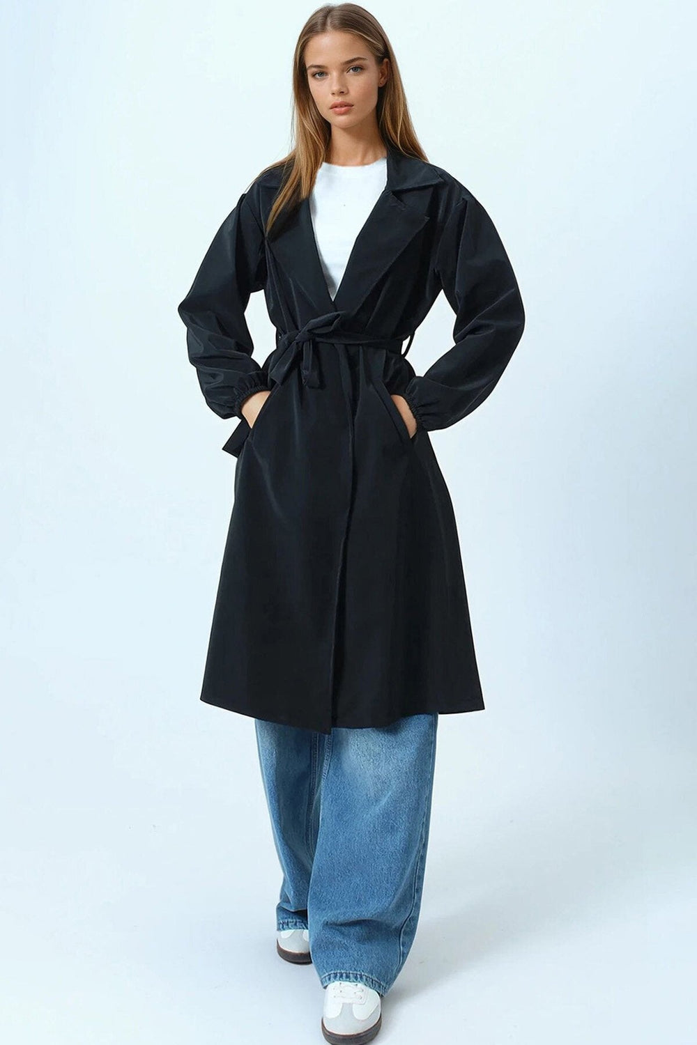 Elegant Double-Breasted Trench Coat