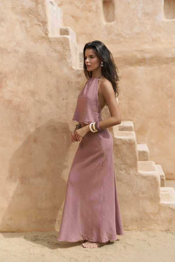 Malmvira – Premium Linen Crop Skirt Set