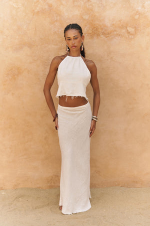 Malmvira – Premium Linen Crop Skirt Set