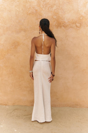 Malmvira – Premium Linen Crop Skirt Set