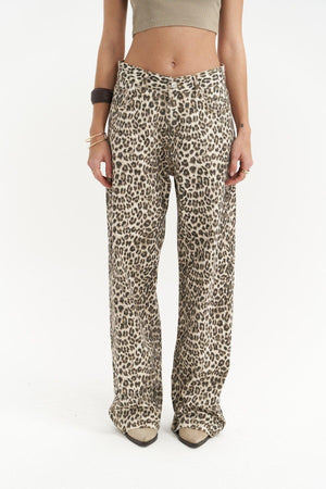 Trendy Leopard Print Jeans