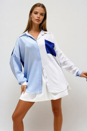 Trendy Color-Block Woven Shirt
