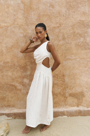 Mharia – Premium Asymmetric Linen Dress