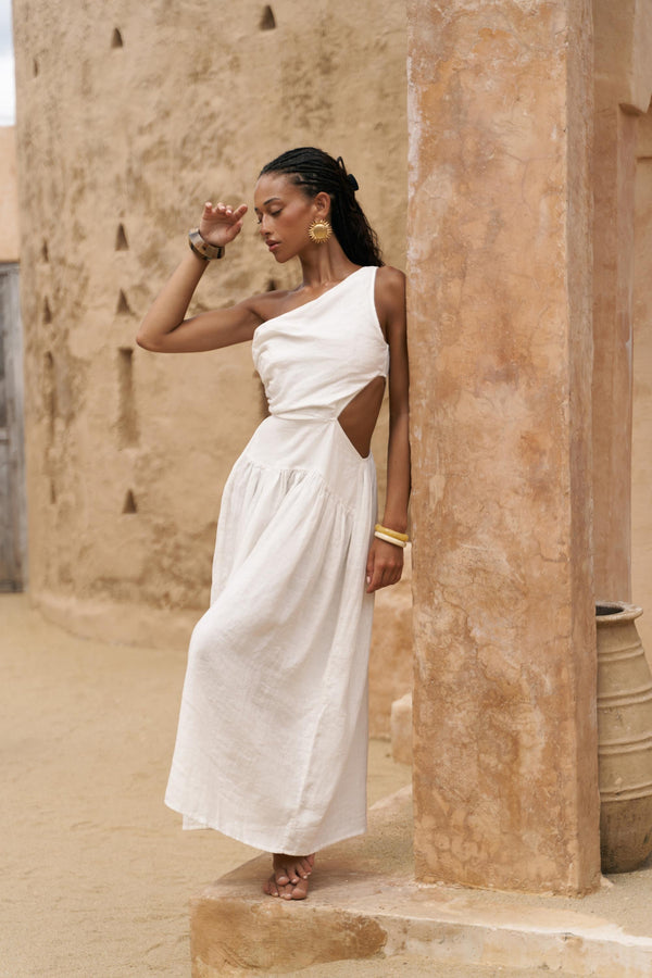 Mharia – Premium Asymmetric Linen Dress