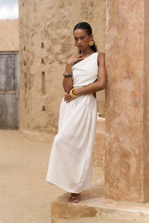 Mharia – Premium Asymmetric Linen Dress