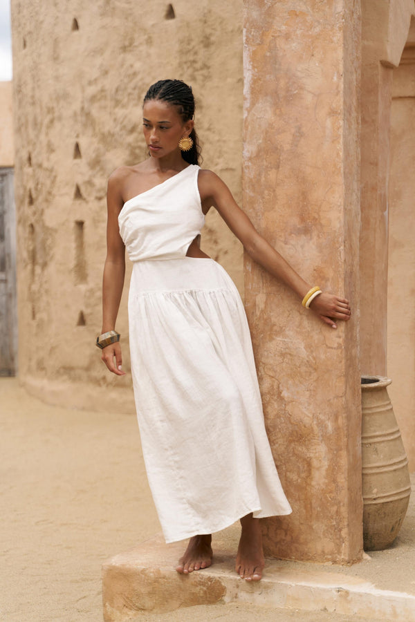 Mharia – Premium Asymmetric Linen Dress