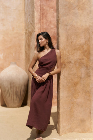 Mharia – Premium Asymmetric Linen Dress