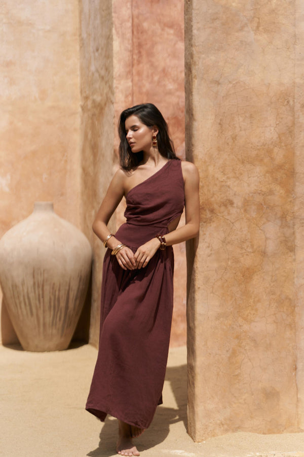Mharia – Premium Asymmetric Linen Dress