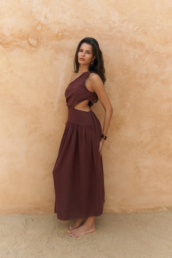 Mharia – Premium Asymmetric Linen Dress