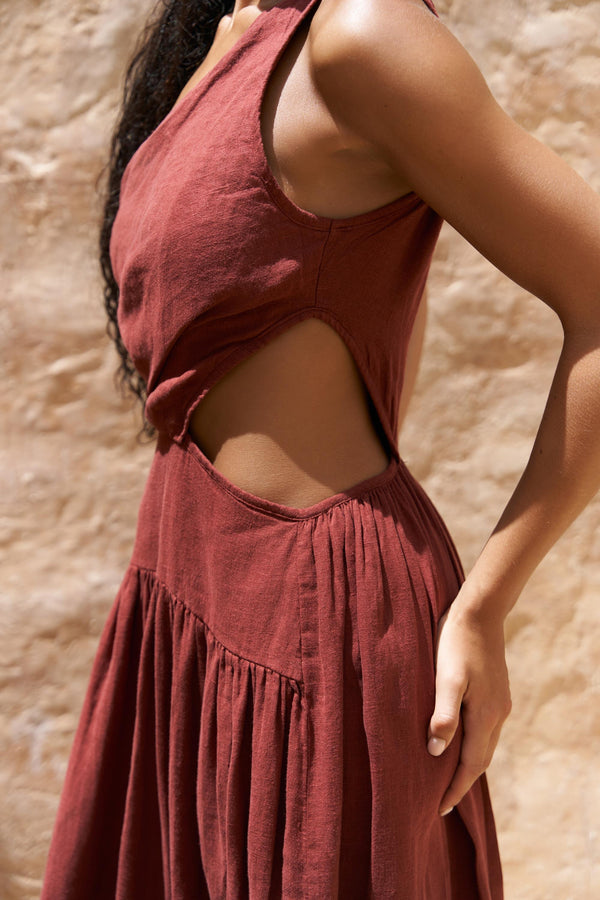 Mharia – Premium Asymmetric Linen Dress