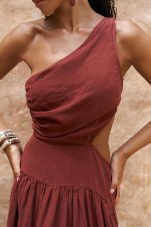 Mharia – Premium Asymmetric Linen Dress