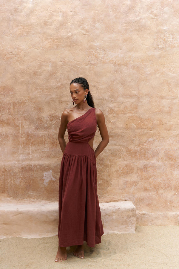 Mharia – Premium Asymmetric Linen Dress