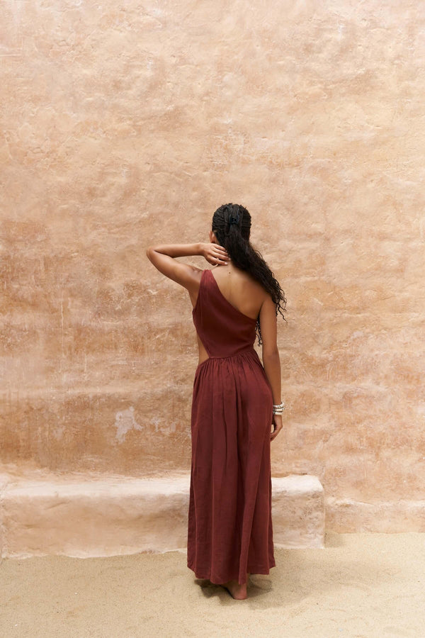 Mharia – Premium Asymmetric Linen Dress
