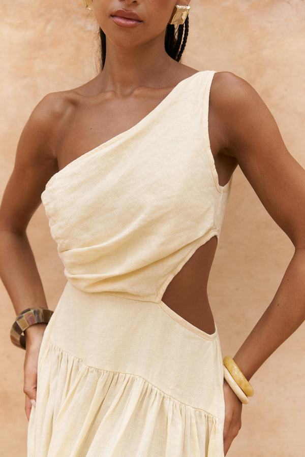 Mharia – Premium Asymmetric Linen Dress