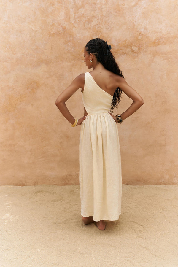 Mharia – Premium Asymmetric Linen Dress