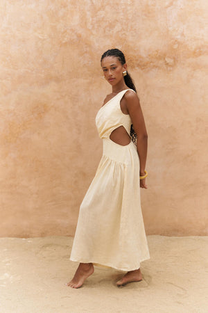 Mharia – Premium Asymmetric Linen Dress
