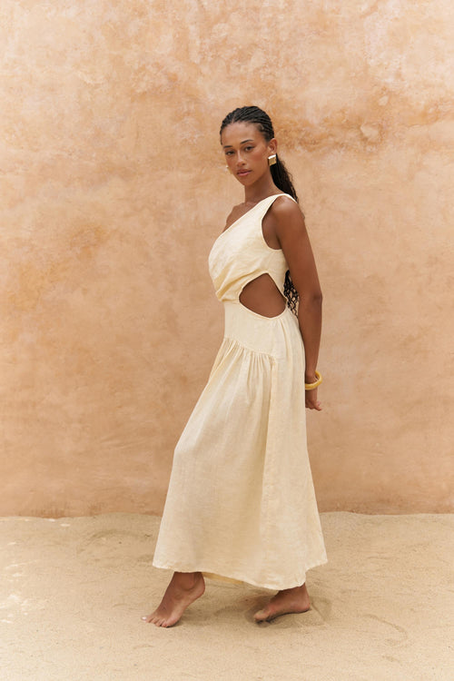 Mharia – Premium Asymmetric Linen Dress