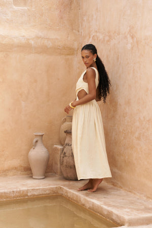 Mharia – Premium Asymmetric Linen Dress
