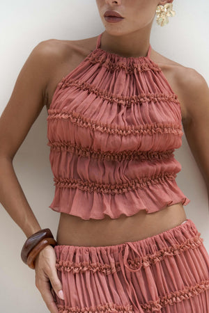 Laverna – Sheer Crop Top Set