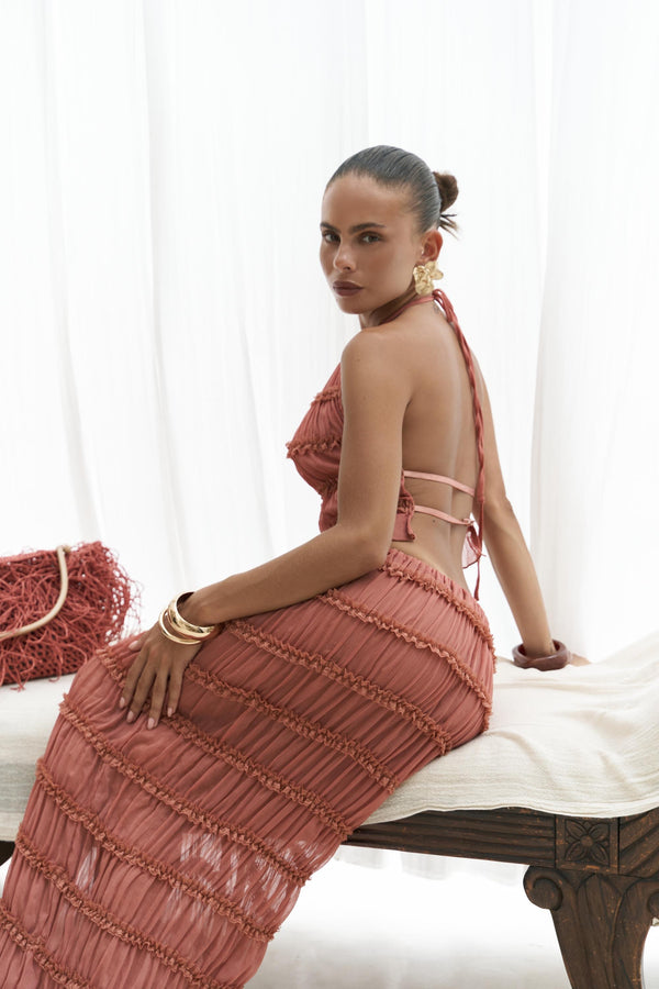 Laverna – Sheer Crop Top Set