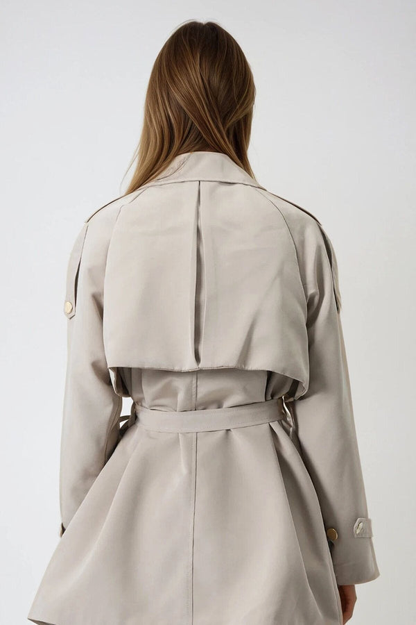 Elegant Belted Double-Breasted Trench Coat