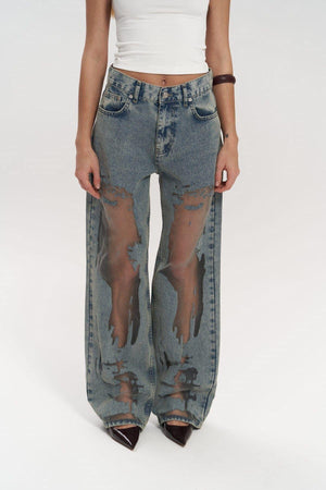 Stylish Transparent Denim Pants