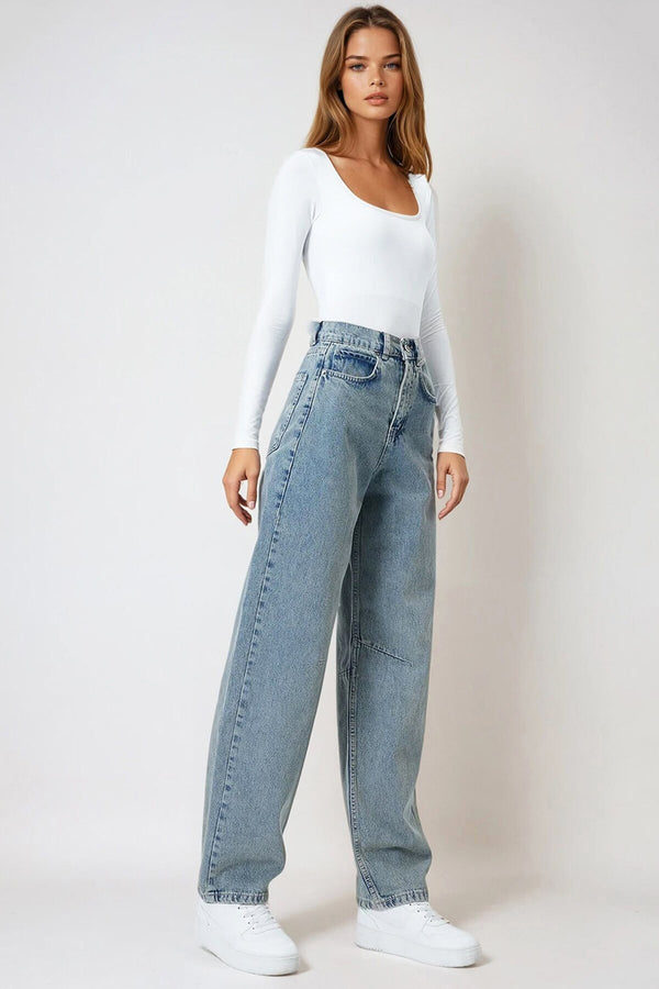 Chic High-Waisted Baggy Jeans